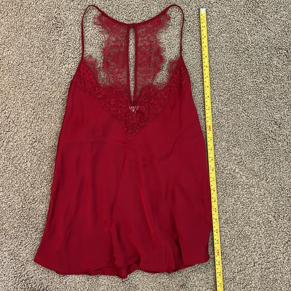 Calypso St. Barth Red Silk Lace Top - Picture 3 of 6